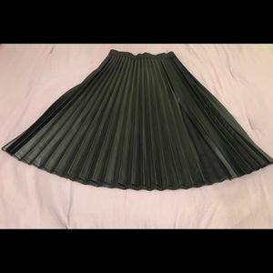 NWT NY&co pleated leather midi skirt w/ split